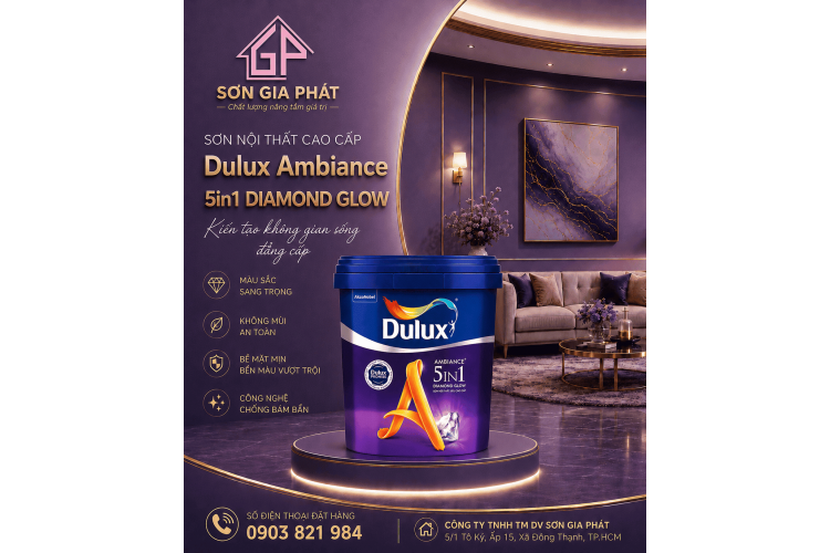 Dulux Ambiance 5in1 Diamond Glow - Siêu Bóng 66AB