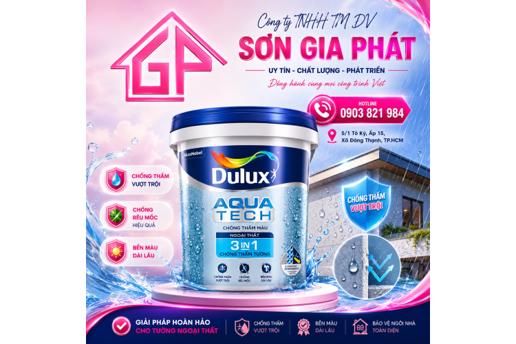 Chất chống thấm MÀU DULUX  AQUATECH 3IN1 V189