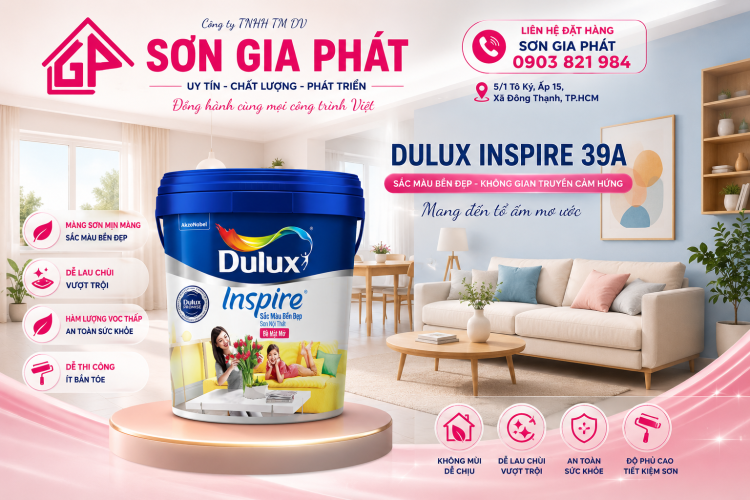Dulux Inspire Nội Thất Sắc Màu Bền Đẹp Bề Mặt Mờ 39A