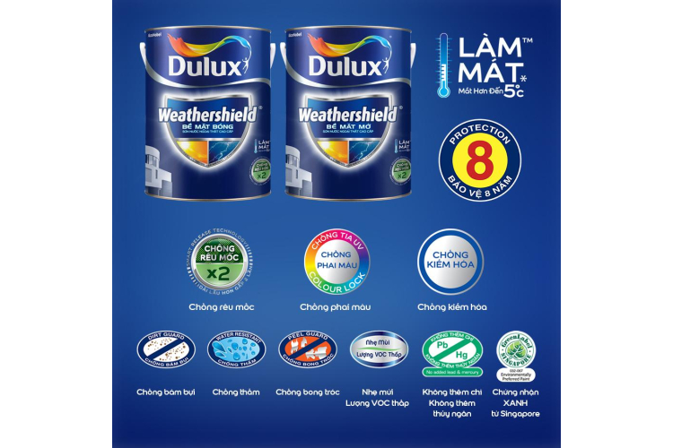 Dulux Weathershield Bề Mặt Bóng